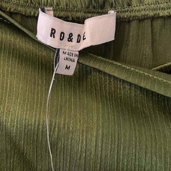 New Ro & De Green Wrap Midi Slip Skirt - Picture 3 of 5